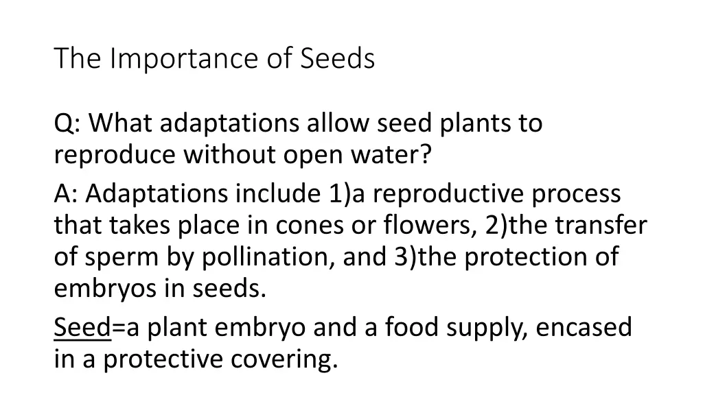 the importance of seeds