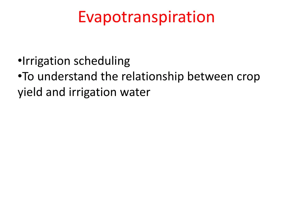 evapotranspiration