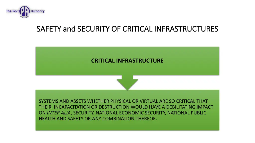 safety and security of critical infrastructures