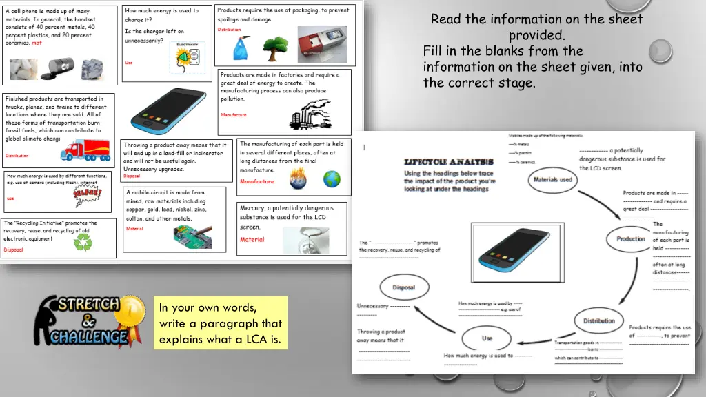 read the information on the sheet provided fill