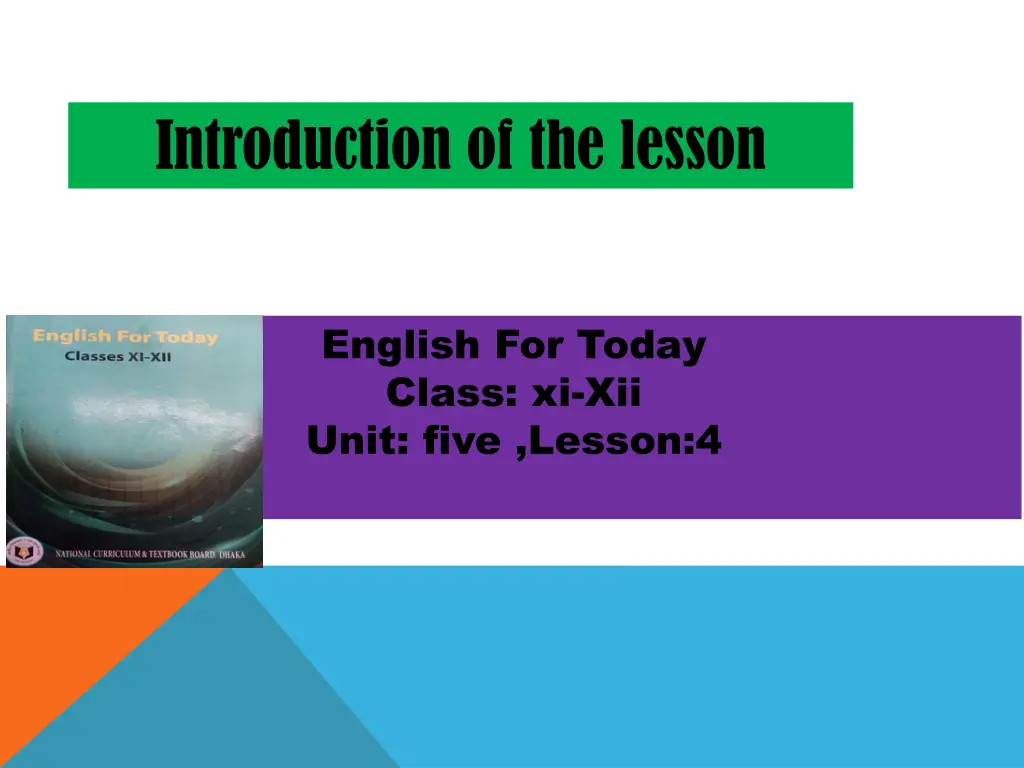 introduction of the lesson