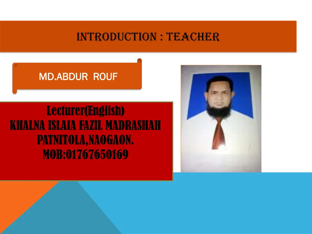 introduction teacher