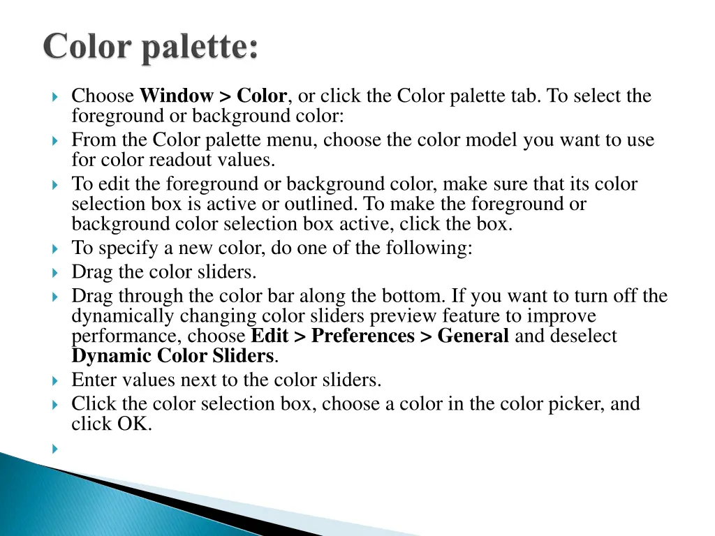 choose window color or click the color palette