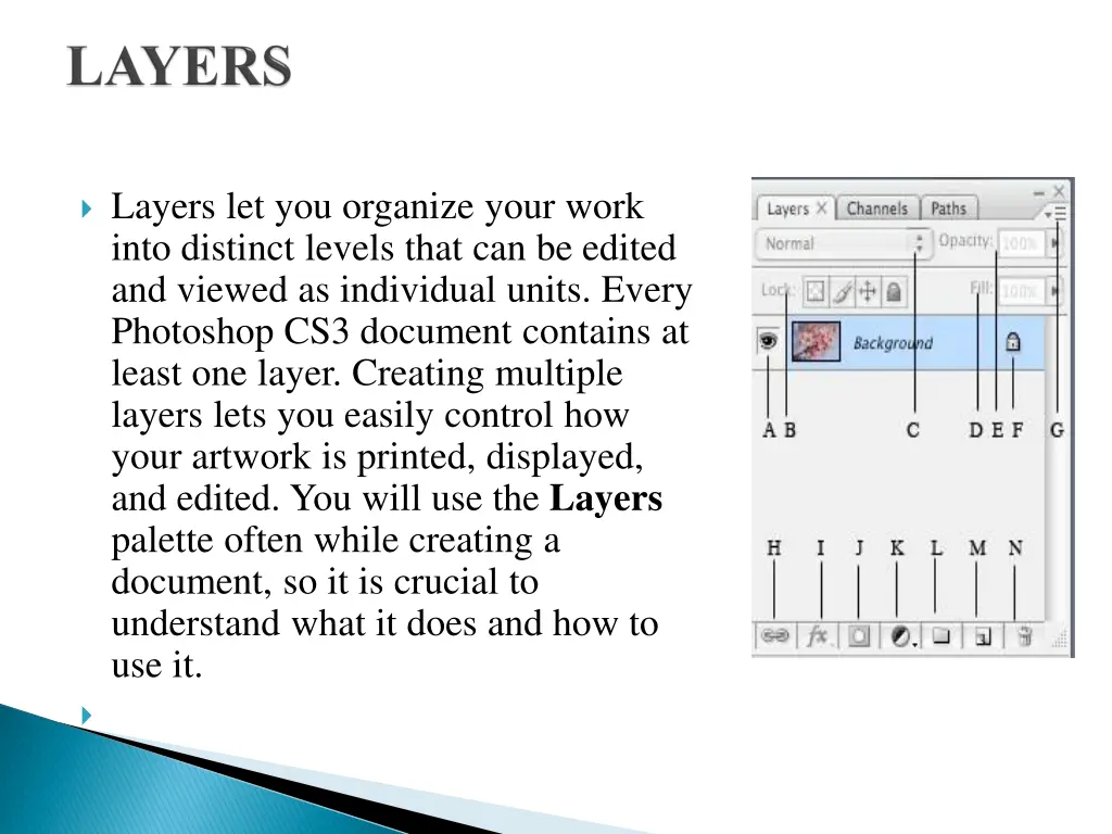 layers let you organize your work into distinct