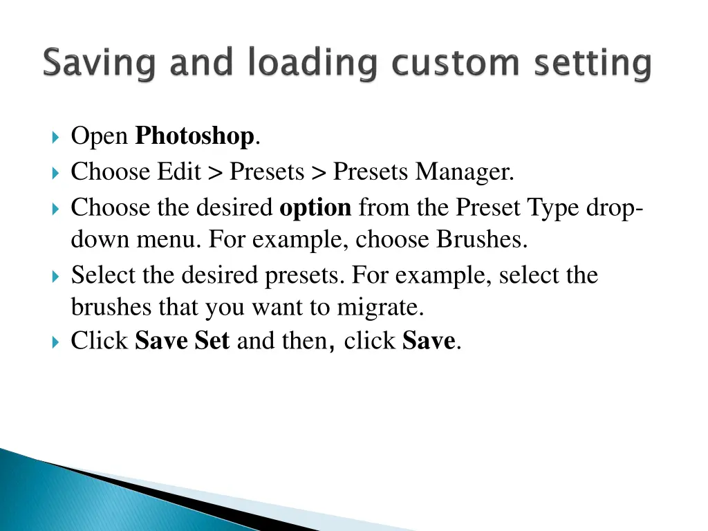 open photoshop choose edit presets presets