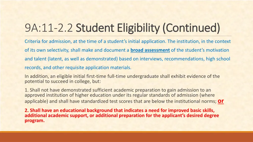 9a 11 2 2 student eligibility continued student