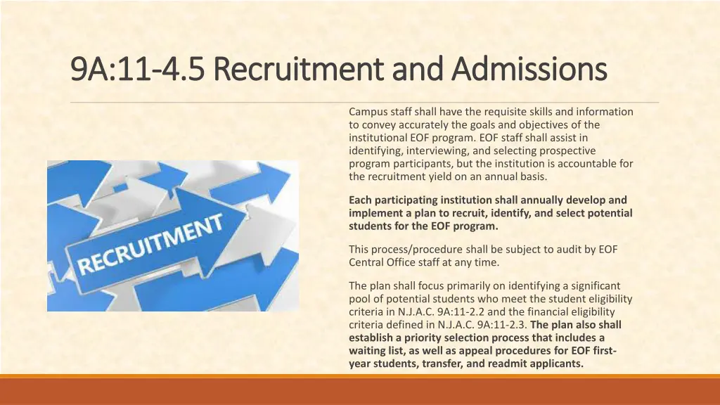 9a 11 9a 11 4 5 recruitment and admissions