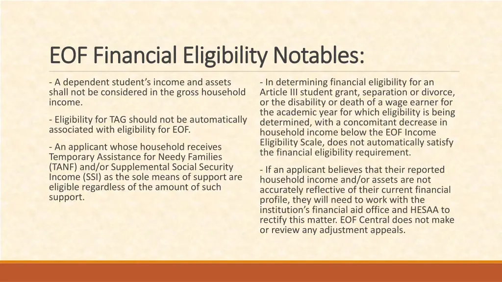 eof financial eligibility notables eof financial