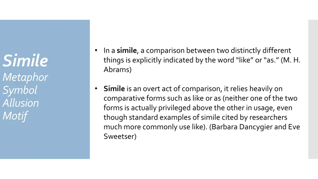 in a simile a comparison between two distinctly