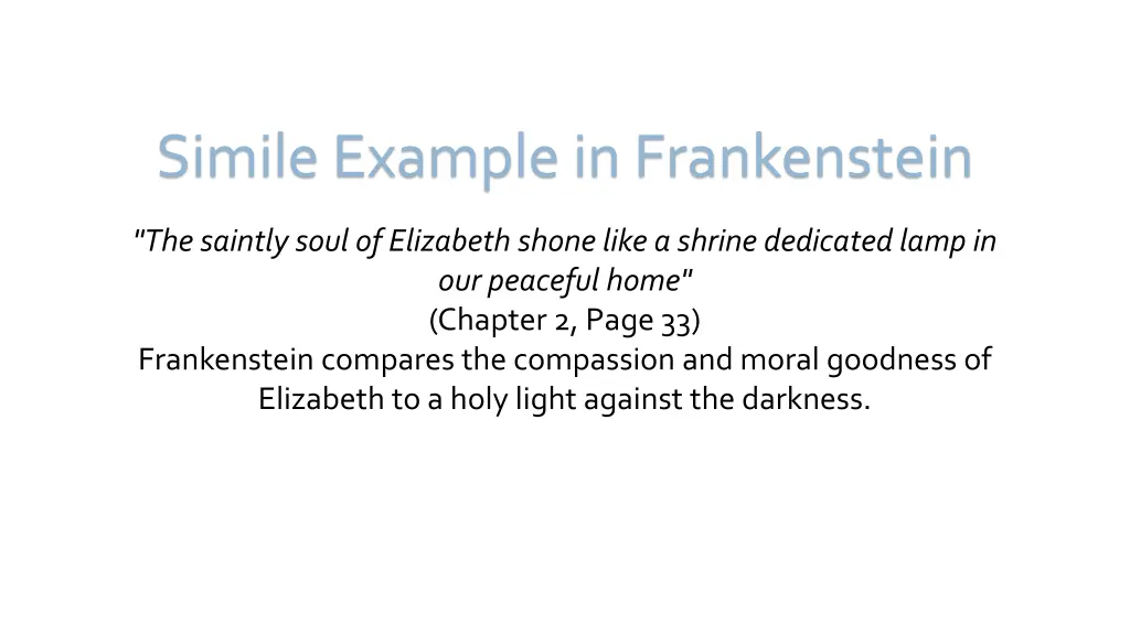 simile example in frankenstein