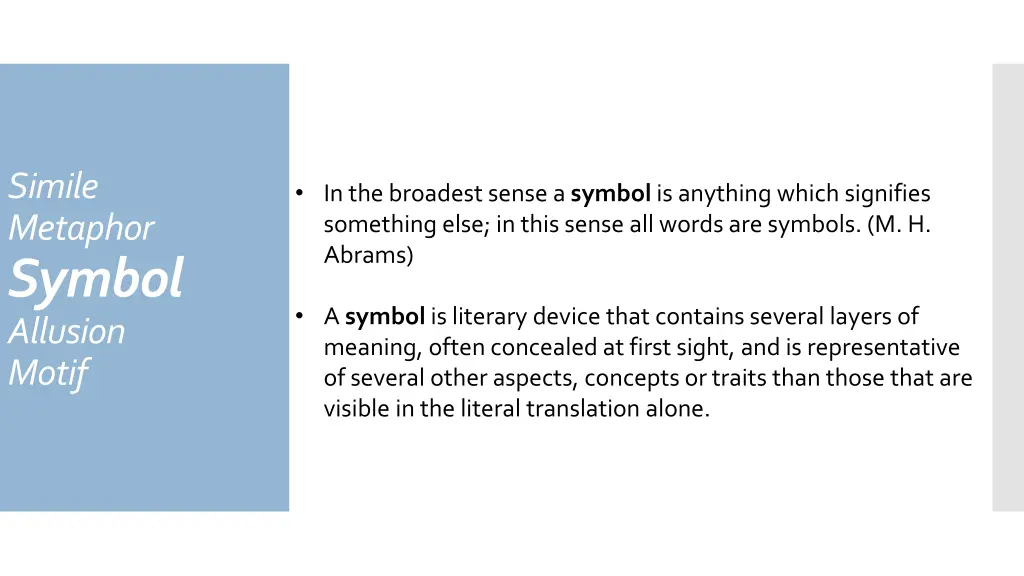 simile metaphor symbol allusion motif 1