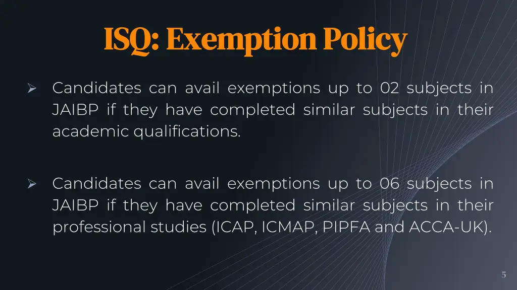 isq exemption policy isq exemption policy