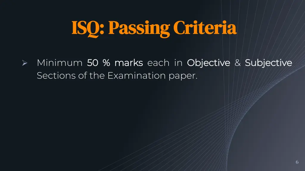 isq passing criteria isq passing criteria