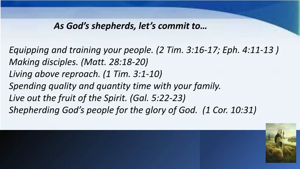 as god s shepherds let s commit to