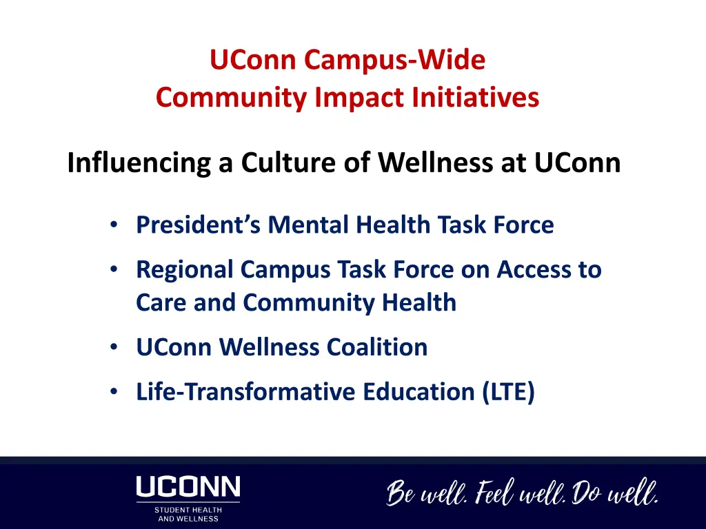 uconn campus wide community impact initiatives