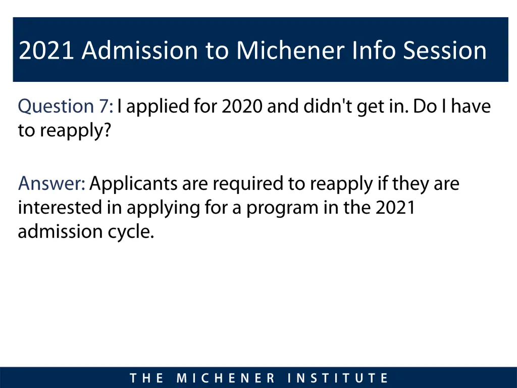 2021 admission to michener info session 5