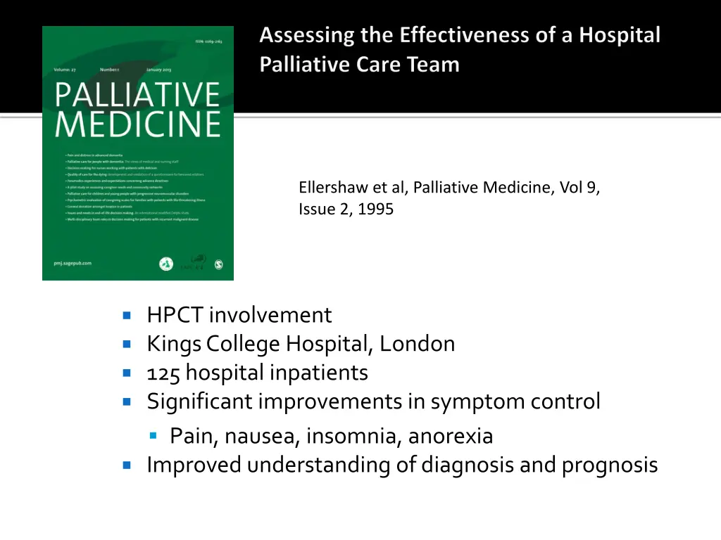 ellershaw et al palliative medicine vol 9 issue