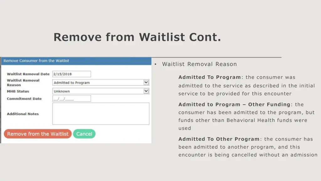 remove from waitlist cont