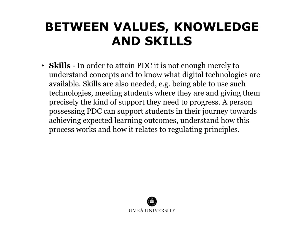 between values knowledge and skills 1