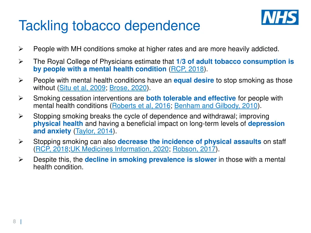 tackling tobacco dependence