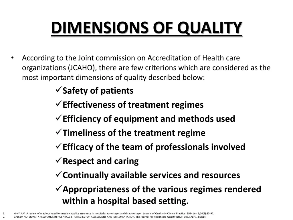 dimensions of quality