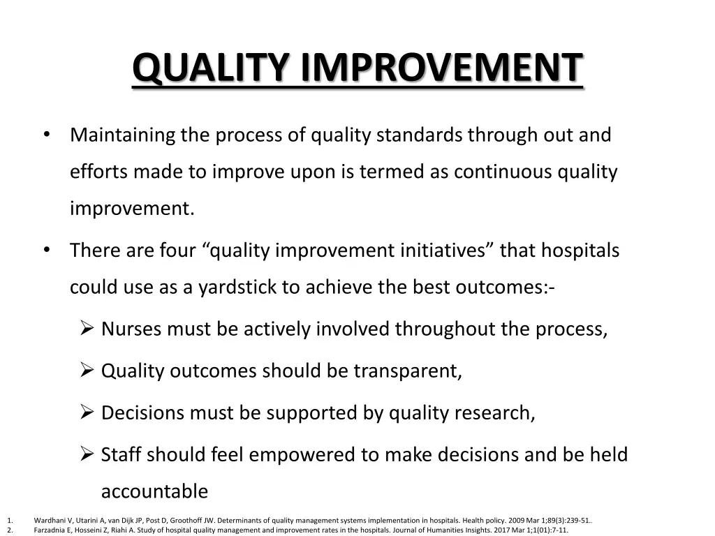 quality improvement