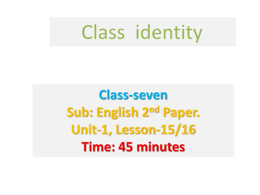 class identity