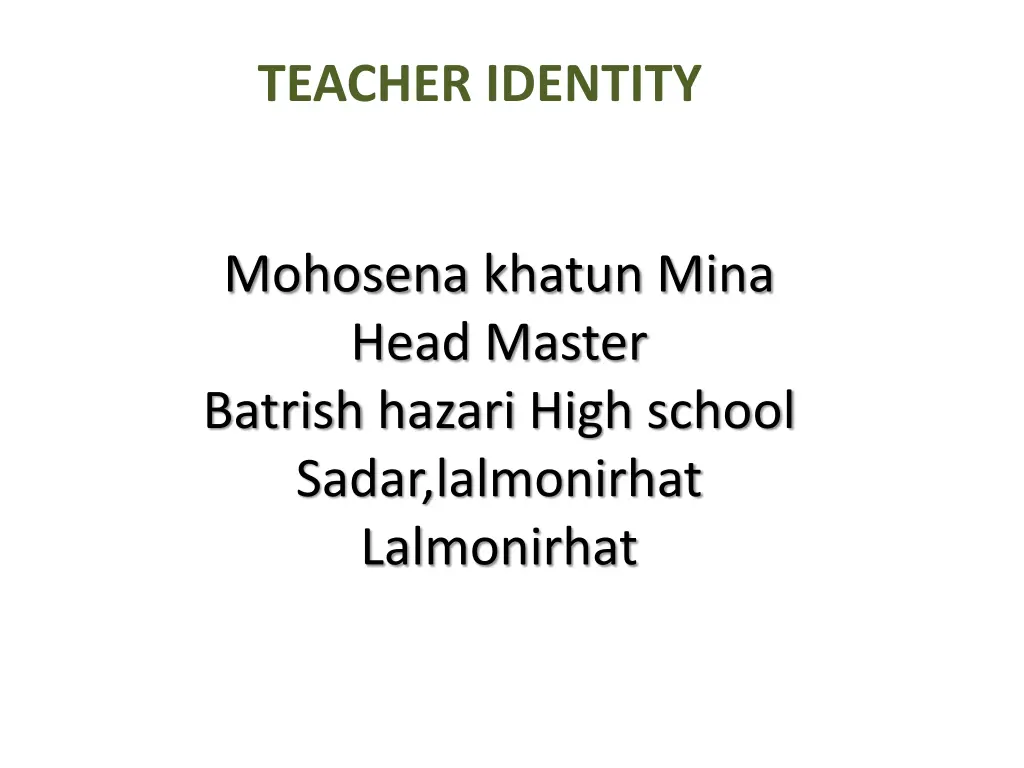 teacher identity