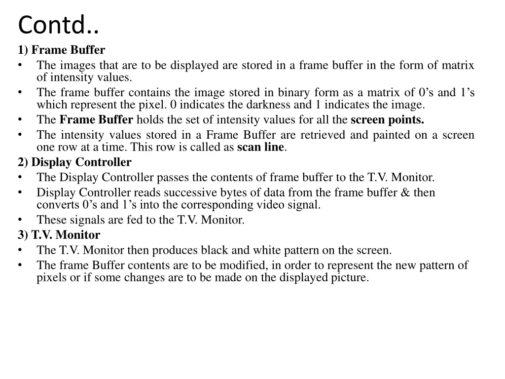 contd 1 frame buffer the images that