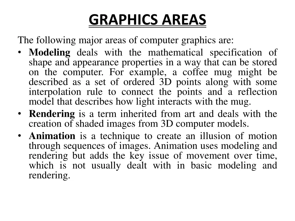 graphics areas