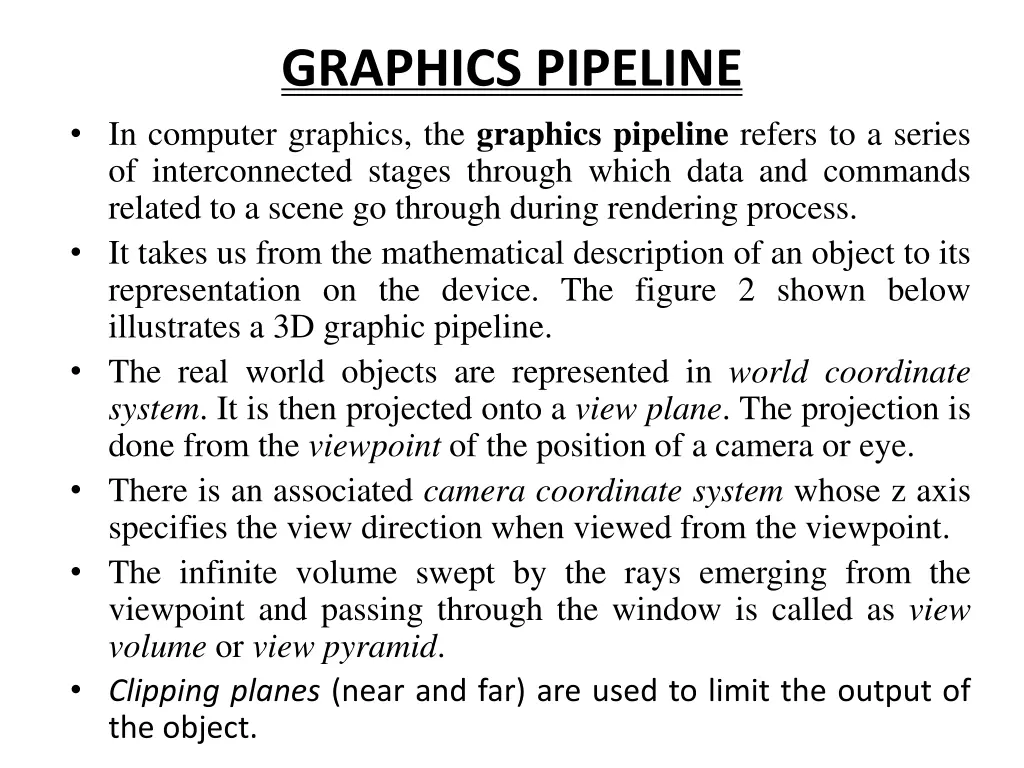 graphics pipeline in computer graphics