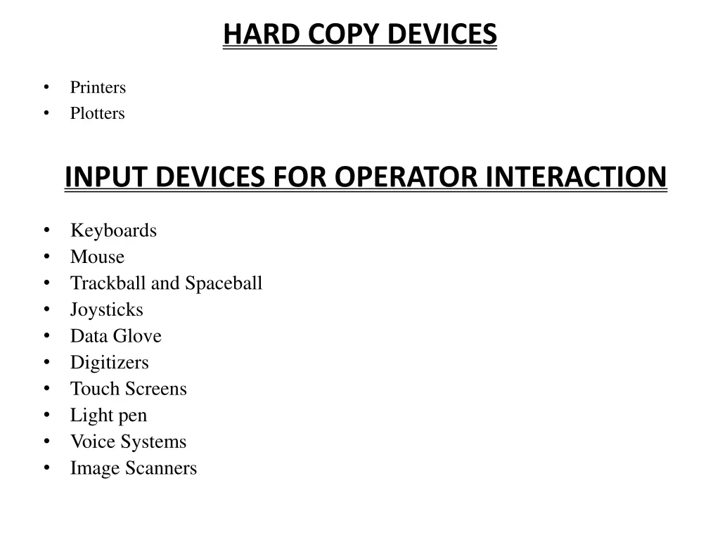 hard copy devices