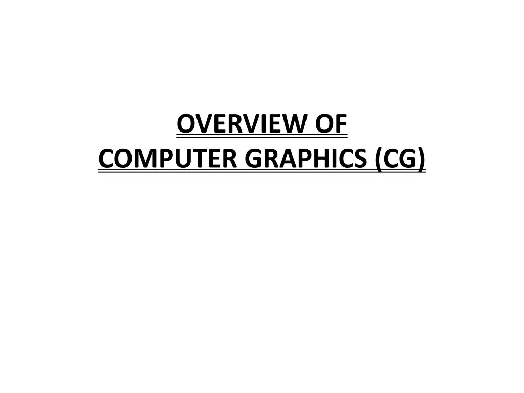 overview of computer graphics cg