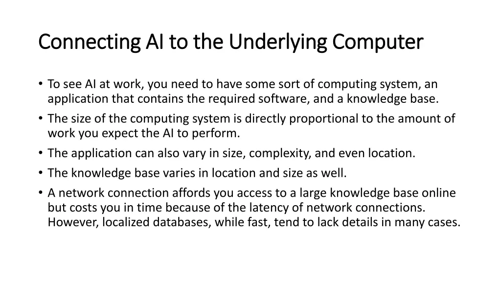 connecting ai to the underlying computer