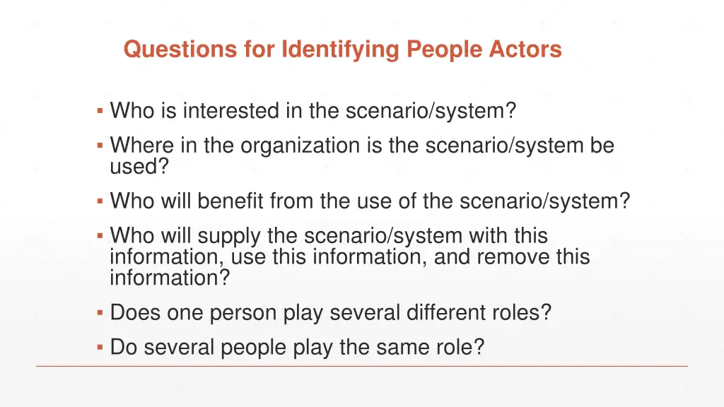 questions for identifying people actors