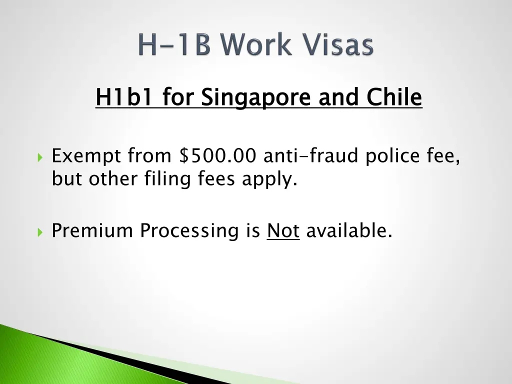 h1b1 for singapore and chile 2