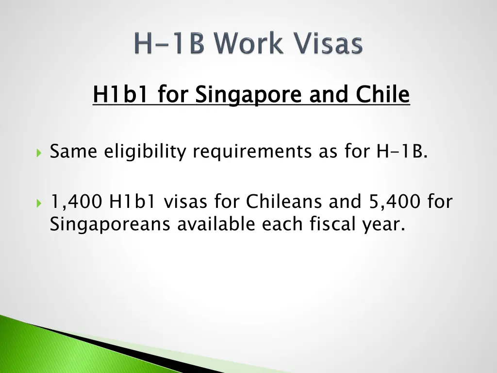 h1b1 for singapore and chile