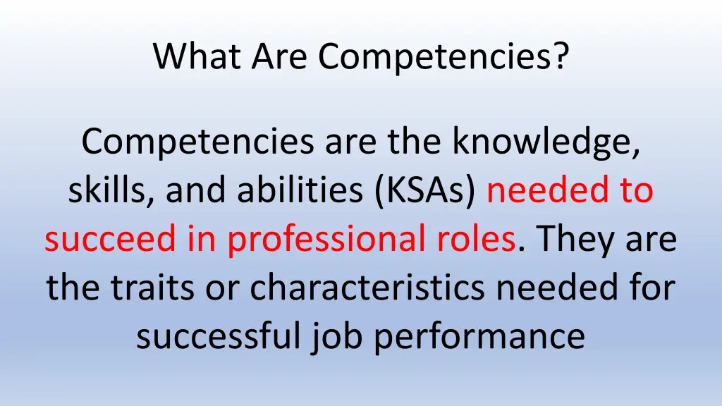 what are competencies