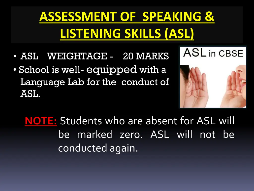 assessment of speaking listening skills asl