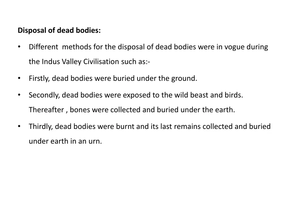 disposal of dead bodies