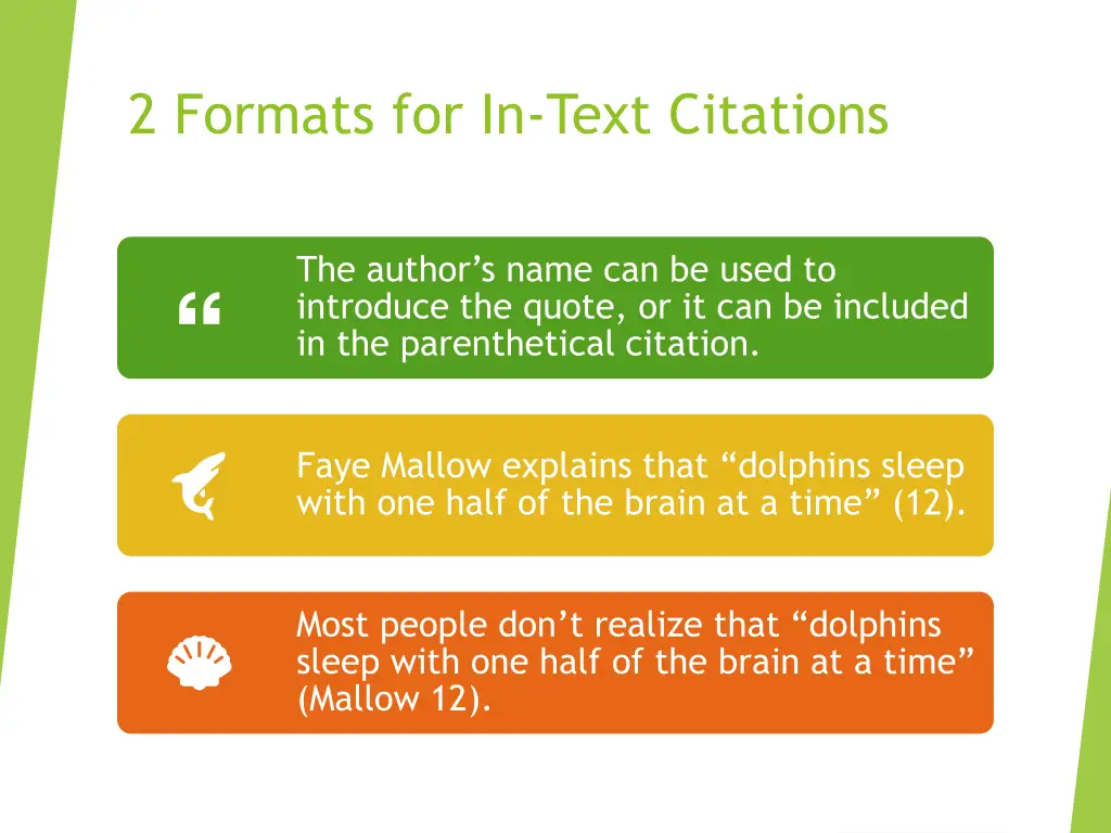 2 formats for in text citations