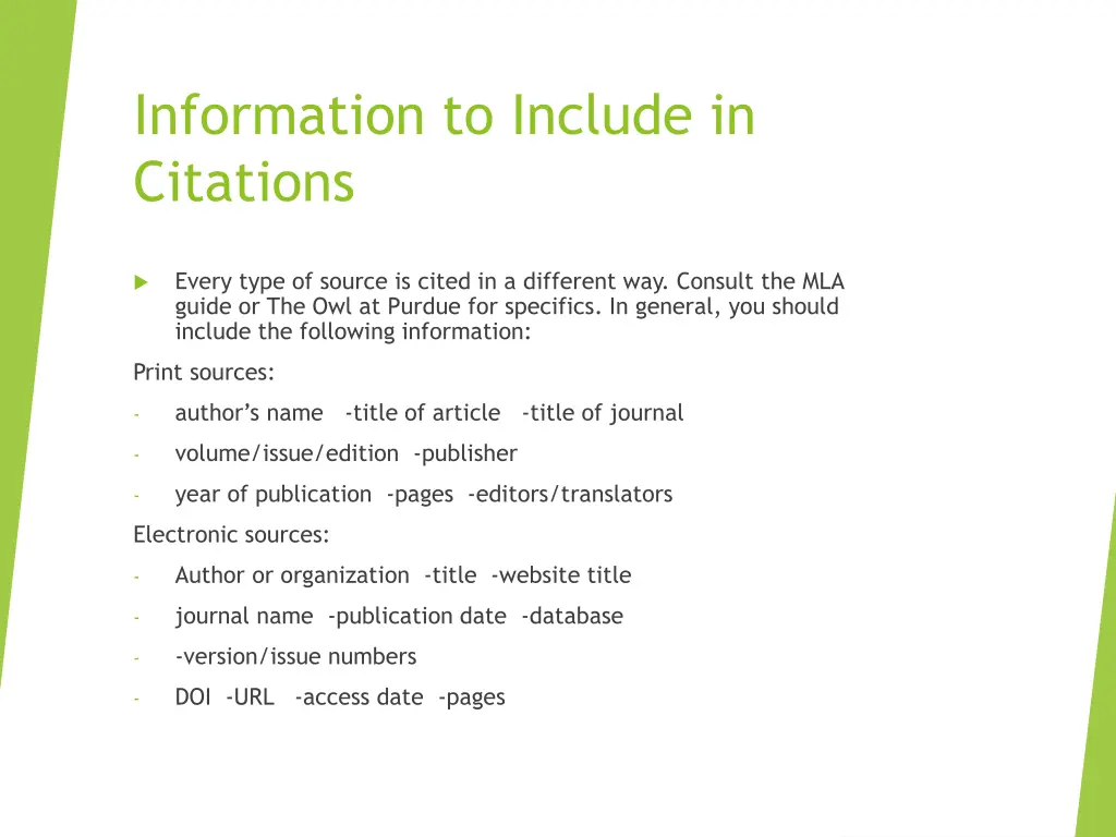 information to include in citations