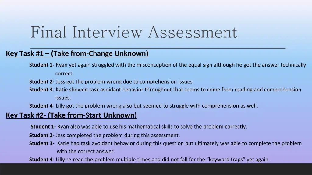 final interview assessment