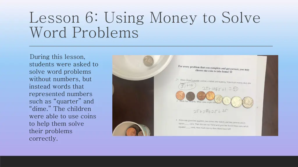 lesson 6 using money to solve word problems