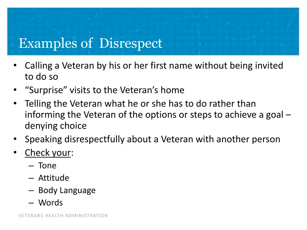 examples of disrespect