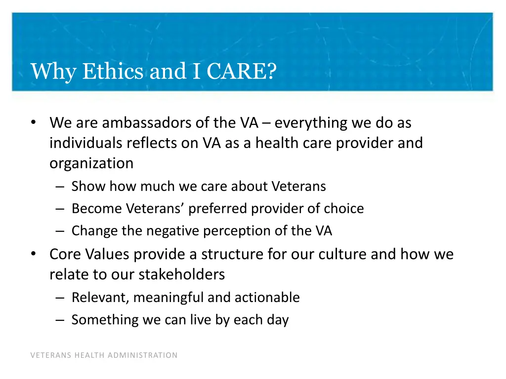 why ethics and i care