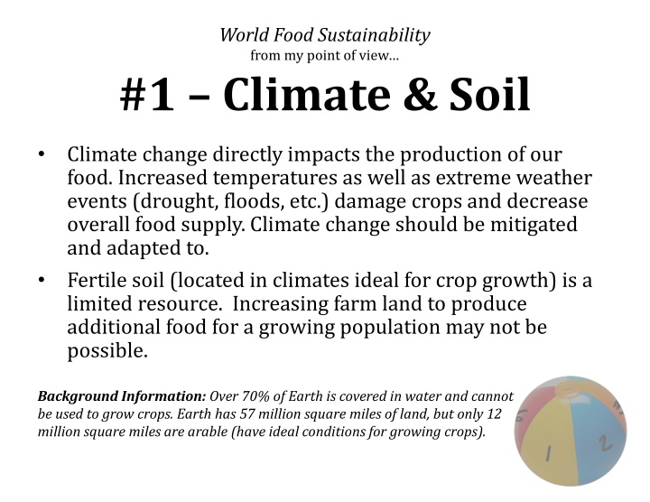 world food sustainability from my point of view