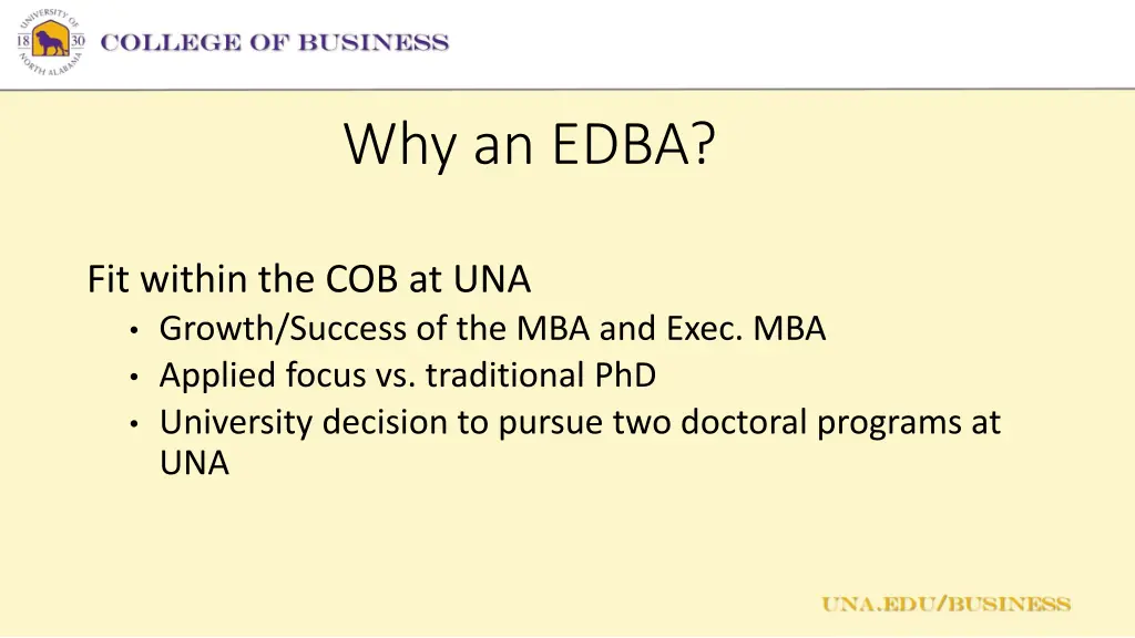 why an edba 1