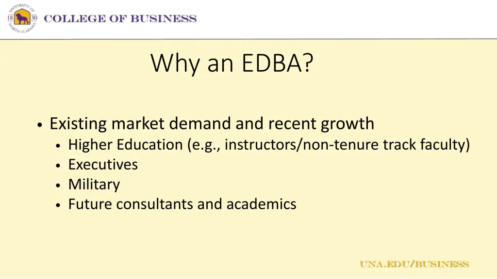 why an edba