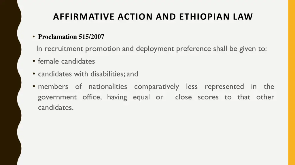 affirmative action and ethiopian law 1